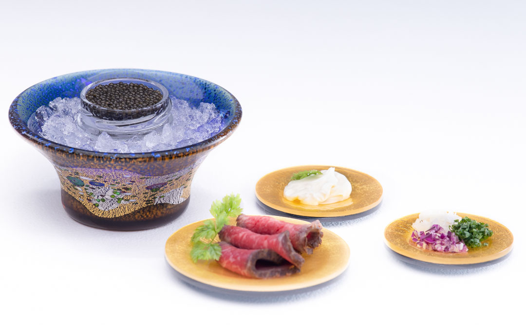 金･プラチナ象嵌「光琳」1983 J.CAVIAR BOWL 皇晶（こうしょう）